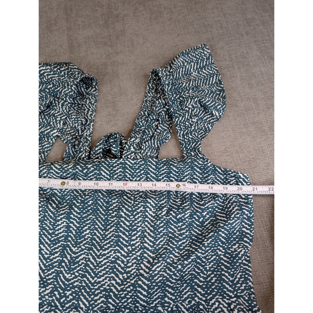 NWT Banana Republic Dress Womens XXL Green Chevron Ruffle Sleeve Tie Back Midi - Picture 4 of 8